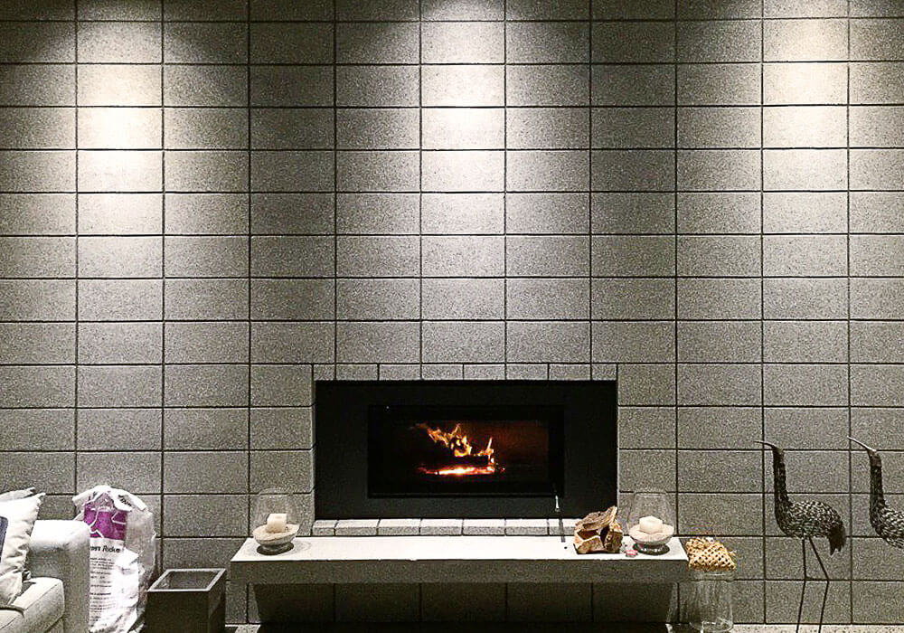 honed concrete block internal wall