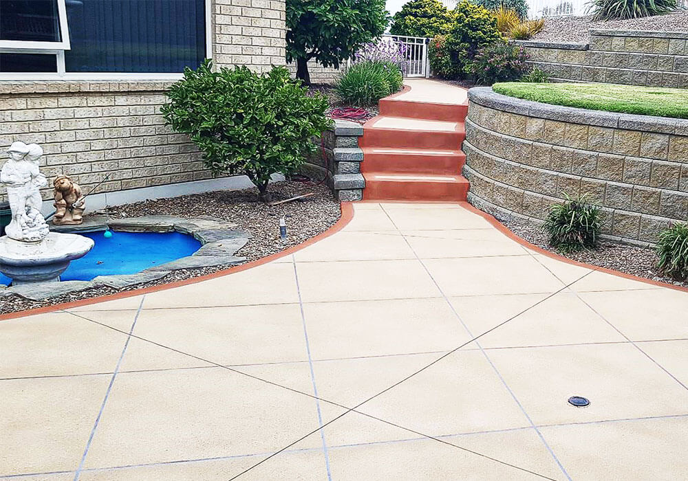 Decorative concrete overlay.