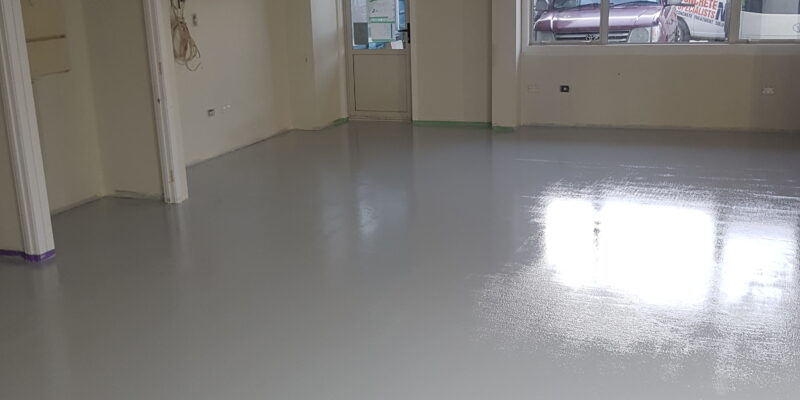Warehouse epoxy coated concrete floor