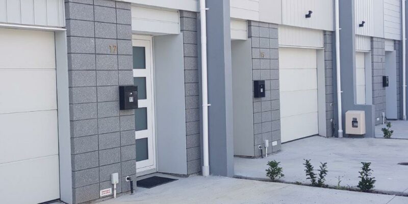 Honed Block Facade on Townhouses