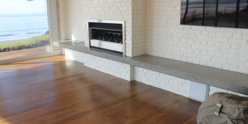 Honed and ground and sealed concrete bench