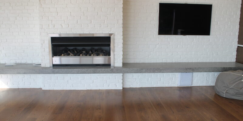 Honed and ground and sealed concrete bench