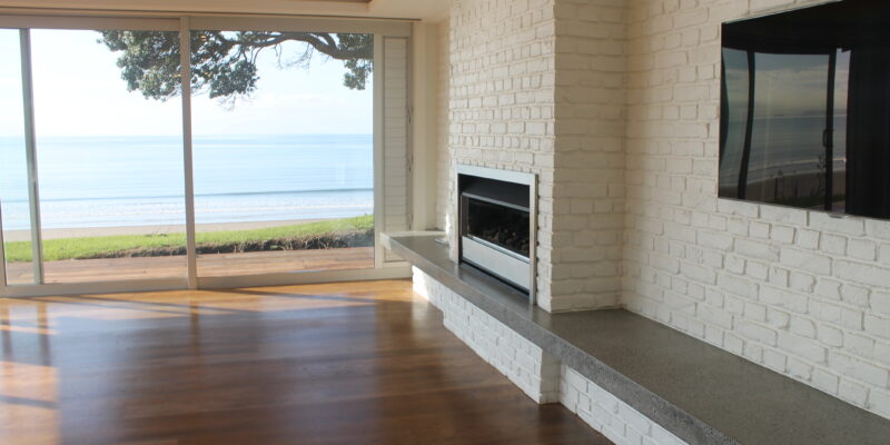 Honed and ground and sealed concrete bench