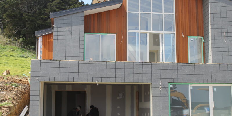 Honed Blockwork on House in Auckland