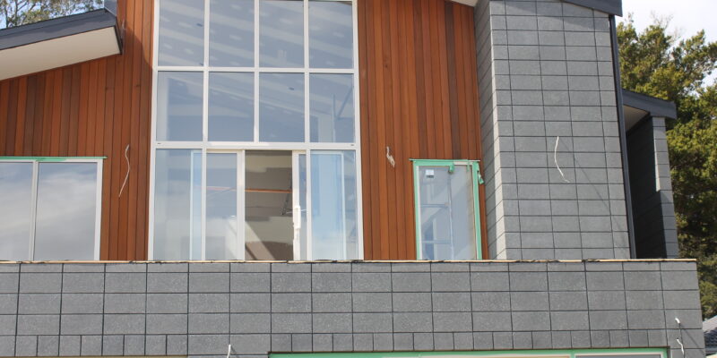 Honed Blockwork on House in Auckland