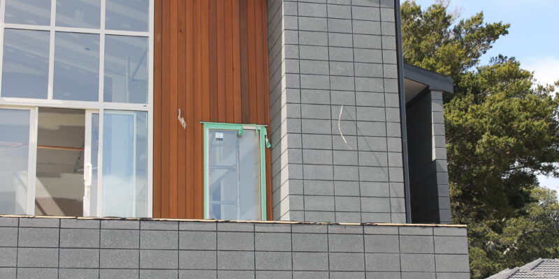 Honed Blockwork on House in Auckland