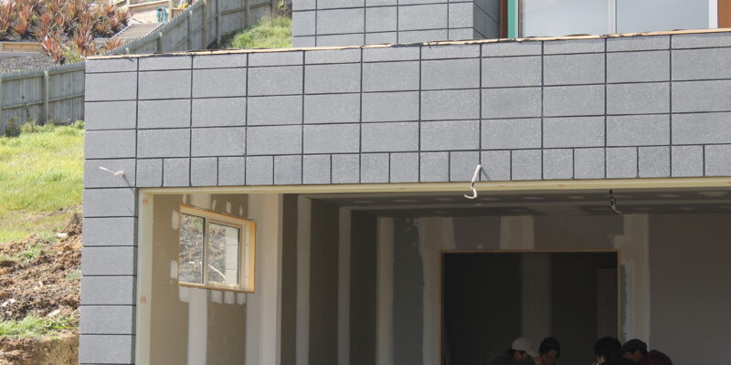 Honed Block Wall on Auckland House