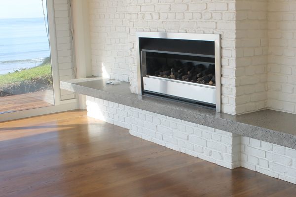 Honed and ground and sealed concrete bench