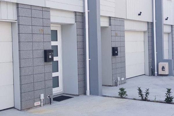 Honed Block Facade on Townhouses